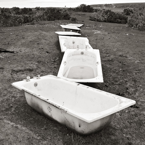 Plastic Baths, Redpoint Farm, Wester Ross, Scotland.